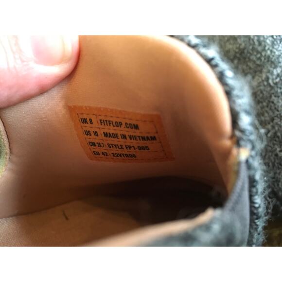 Fitflop Rally EO1 Merino Wool Mix Slip on Skate Sneaker Womens 10 Grey Loafer - Picture 10 of 10